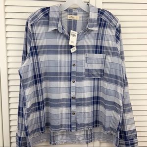 NWT Hollister Lightweight Plaid Shirt